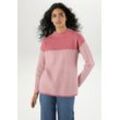 Strickpullover ANISTON SELECTED Gr. 36, rosa (rosenholz-offwhite) Damen Pullover mit weiterem Stehkragen