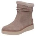 Winterboots RIEKER, Damen, Gr. 37, beige, Veloursleder, casual, Schuhe, Stiefelette, slouchy Schaft, mit Innenreißverschluss