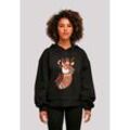 Kapuzenpullover F4NT4STIC "Groovy Weihnachten Hippie Reindeer" Gr. L, schwarz, Damen, Obermaterial: 100% Baumwolle, Pullover, Premium Qualität, Christmas Collection