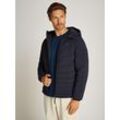 Steppjacke TOMMY HILFIGER "MIX QUILT HOODED JACKET", Herren, Gr. XXL, blau (desert sky), Web, Obermaterial: 100% Polyamid, unifarben, casual, normal hüftlang, Langarm Raglanärmel elastischer Bund, Jacken, mit Raglanärmeln