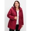 Steppjacke SHEEGO "Große Größen", Damen, Gr. 46, rot (weinrot), Obermaterial: 100% Polyester;Futter: 100% Polyester;Wattierung: 100% Polyester, unifarben, casual, figurbetont lang, Jacken, mit Kapuze und Kontrastdetails