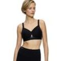 Sport-BH TRIACTION BY TRIUMPH "Gravity Lite P EX" Gr. 75, Cup E, schwarz, Damen, Single Jersey, Obermaterial: 47% Polyester, 33% Polyamid, 20% Elasthan, unifarben, kontrastfarbene Details, leicht glänzend, BHs, Spacer