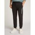 Jogginghose CALVIN KLEIN "SPLIT LINE LOGO JOGGER" Gr. L, N-Gr, schwarz (ck schwarz), Herren, Web, Obermaterial: 64% Baumwolle, 36% Polyester, unifarben, Hosen, mit Logoprint