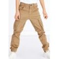 Chinohose NAME IT "NKMRYAN CARGO R TWI PANT 2222-BA NOOS" Gr. 122, N-Gr, braun (kelp), Jungen, Twill, Obermaterial: 98% Baumwolle, 2% Elasthan, unifarben, Hosen