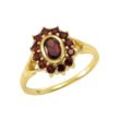 Fingerring FIRETTI "Schmuck Geschenk Gold 333 Damenring Goldring Edelstein Farbstein" Gr. 52, gold (gelbgoldfarben, rot, rot), Fingerringe, Damen, 52, Gelbgold 333, 1,5mm, mit Granat