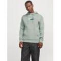 Kapuzensweatshirt JACK & JONES "JJECORP GRAPHIC SWEAT HOOD NOOS" Gr. L, iceberg grün detail:01 Herren Sweatshirts mit Logo Print