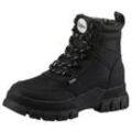 Schnürboots BUFFALO "NOVA COM VEGAN" Gr. 38, schwarz, Damen, Lederimitat, Textil, Schuhe, Stiefelette, High Top Sneaker, Plateauabsatz, mit Memory Foam