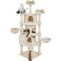 Yaheetech - xxl Katzenkratzbaum 194 cm Katzenbaum Kletterbaum, Stabil mit Plüsch Sisalseil, Kratzbaum für Katzen deckenhoch Beige