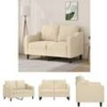 The Living Store - 2-Sitzer-Sofa Creme 120 cm Stoff - Sofas - Creme