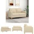 The Living Store - 2-Sitzer-Sofa Creme 140 cm Stoff - Sofas - Creme