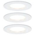 Paulmann - Nova Bad-Einbauleuchte 3er Set led led 18 w IP44 Weiß (matt)