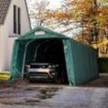 TOOLPORT 3,3x6m Zeltgarage, PVC-Plane, dunkelgrün, mit Statik (Betonuntergrund) - (68449)