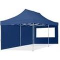 TOOLPORT 3x6m Aluminium Faltpavillon, inkl. 2 Seitenteile, dunkelblau - (59019)