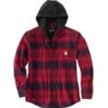 Carhartt Flannel-Fleece, Kapuzen-Hemd/Jacke Rot/Schwarz (R09) XXL male