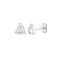 Paar Ohrstecker ELLI "Stecker Dreieck Triangle Geo Zirkonia 925 Silber" Ohrringe Gr. OneSize, mit Steinen, Silber 925 (Sterlingsilber), silberfarben (silber, weiß) Damen