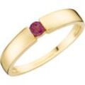 Fingerring FIRETTI "Schmuck Geschenk Gold 375 Damenring Goldring Solitär" Gr. 18, gold (gelbgoldfarben, rot, rot), Fingerringe, Damen, 18, Gelbgold 375, 3,8mm, mit Rubin