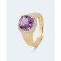 Ring mit Amethyst + Zirkonen