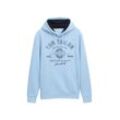 TOM TAILOR Herren Hoodie Sweatshirt mit Logo-Print, blau, Logo Print, Gr. XXL