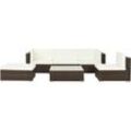 Vidaxl - 6-tlg. Garten-Lounge-Set mit Auflagen Poly Rattan Braun