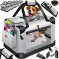 Hundebox Hundetransportbox faltbar Inkl.Hundenapf Transporttasche Hundetasche Transportbox für Haustiere Hunde und Katzen Haustiertransportbox m /