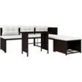 4-tlg. Garten-Lounge-Set Poly Rattan Braun Vidaxl