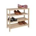 Holz Schuhregal für 8 Paar Schuhe - 54 x 52 x 26 cm - Schuhablage mit 4 Etagen - Schuhschrank Schuhständer Nischen Regal Flur Organizer