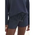 Sweatshorts S.OLIVER, Damen, Gr. 44/46, N-Gr, blau (petrol), Rippware, Obermaterial: 100% Baumwolle, unifarben, casual, bequem kurz, Hosen, Kurze Hose aus Ripp-Qualität mit seitlichen Taschen, Loungewear