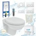 Hsi-expert - Geberit Vorwandelement + Ideal Standard Eurovit wc spülrandlos + Drückerplatte + WC-Sitz Delta 25