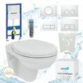 Hsi-expert - Geberit Vorwandelement + Ideal Standard Eurovit wc spülrandlos + Drückerplatte + WC-Sitz Delta 15