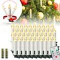 Uisebrt - 40 Stück Weihnachtskerzen led Kabellos - Warmweiß Kerzen Flammenlose mit Fernbedienung und Batterie für Weihnachtsdeko, Hochzeitsdeko,