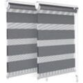 2er Set Doppelrollo klemmfix ohne Bohren, Duo Rollo Klemmrollo für Fenster und Tür, 55x150 cm, Grau - Vounot