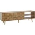 Finebuy - Lowboard Holz Eiche-Dekor 160x51x40 cm TV-Kommode mit zwei Türen, Design TV-Schrank Hoch, Fernsehtisch Fernsehschrank Modern,