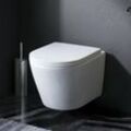 Am.pm - Spülrandloses wc mit Softclose Toilettensitz, Toilette für Gäste-WC, Hänge-WC CNA1700SC Flash FlashClean aus Keramik, Wand-WC 390mm kurz,