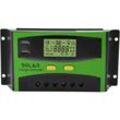 12V/24V PWM Solarregler, intelligenter Solarpanel-Batterieregler mit Dual-USB-Anschluss mit LCD-Display für den Hausgarten(30A)