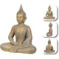 Hago - Buddha Statue Skulptur Figur Indien Asien Yoga Meditation Deko Feng Shui Steinoptik Outdoor Dekoration Sitzend - bronze - 48 cm