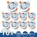 10er led Einbaustrahler Deckeneinbauleuchte Set Einbauleuchte Deckenleuchte Einbauspot Deckenspot IP20 245LM Strahler Kaltweiß 3W - Swanew