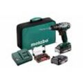 Metabo Akku-Bohrschrauber BS 18 Set, mit Bit-Box SP (32-tlg.), Werkzeugtasche, 18V 2x2Ah Li-Power + SC 30