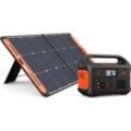 Jackery Solargenerator 500, 518WH Tragbare Powerstation mit SolarSaga 100W Solarpanel, 230V/500W mobile Stromversorgung mit LCD Anzeige für Urlaub