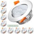 10X 3W Kaltweiß led Einbaustrahler Deckenstrahler Einbauleuchten Decke led Deckenspots Spots Deckenleuchte Einbauspots Einbauleuchten für das Küche