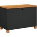 Vidaxl - Garten-Auflagenbox Schwarz 80x40x48 cm Poly Rattan Akazienholz