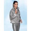 Steppjacke HEINE, Damen, Gr. 34, grau, 55% Polyester, 45% Polyamid, Besatz:60% Baumwolle, 40% Polyester, Wattierung:100% Polyester, gemustert, mehrfarbig, Langarm, Jacken