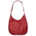 Shopper CLUTY, Damen, Gr. B/H/T: 31cm x 28cm x 7cm onesize, rot, Leder, unifarben, leicht glänzend, Taschen, echt Leder, Made in Italy