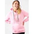 Kapuzensweatshirt ZWILLINGSHERZ Gr. LXL, pink, Damen, Obermaterial: 50% Baumwolle, 50% Polyester, unifarben, Sweatshirts, mit gleichfarigem "Stay Wild"-Aufstick und Bändchen im Leo-Design