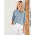 Jeansbluse HEINE Gr. 38, blau (blau, bleached) Damen Blusen