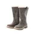 Weitschaftstiefel SHEEGO "Große Größen", Damen, Gr. 38, XL-Schaft, grau (taupe), Obermaterial: 100% Polyurethan;Fellimitat: 100% Polyester, casual, Schuhe, in Veloursleder-Optik