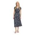 Jerseykleid BETTY BARCLAY "Betty Barclay Jerseykleid mit Blumenprint", Damen, Gr. 36, Normalgrößen, bunt (dunkelblau, grün), Jersey, Obermaterial: 80% Viskose, 20% Polyamid., modisch, figurumspielend lang, Kurzarm, Kleider, Druck