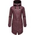 Regenjacke NAVAHOO "Rainy Flower" Gr. L (40), rot (weinrot), Damen, Obermaterial: 70% Polyester, 30% Polyurethan, Innenfutter: 100% Ärmelfutter: Wattierung: Jacken modischer Damen Regenmantel mit Kapuze