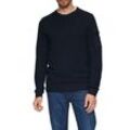 Strickpullover S.OLIVER Gr. XXL, blau (navy) Herren Pullover mit aufgesetzter Tasche am Arm