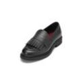 Loafer MARC O'POLO "mit dekorativen Lederfransen" Gr. 36, schwarz, Damen, Obermaterial: 100% Leder (Schaf), unifarben, Schuhe