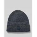 Beanie mit Label-Patch und Woll-Anteil Modell 'Geffo'